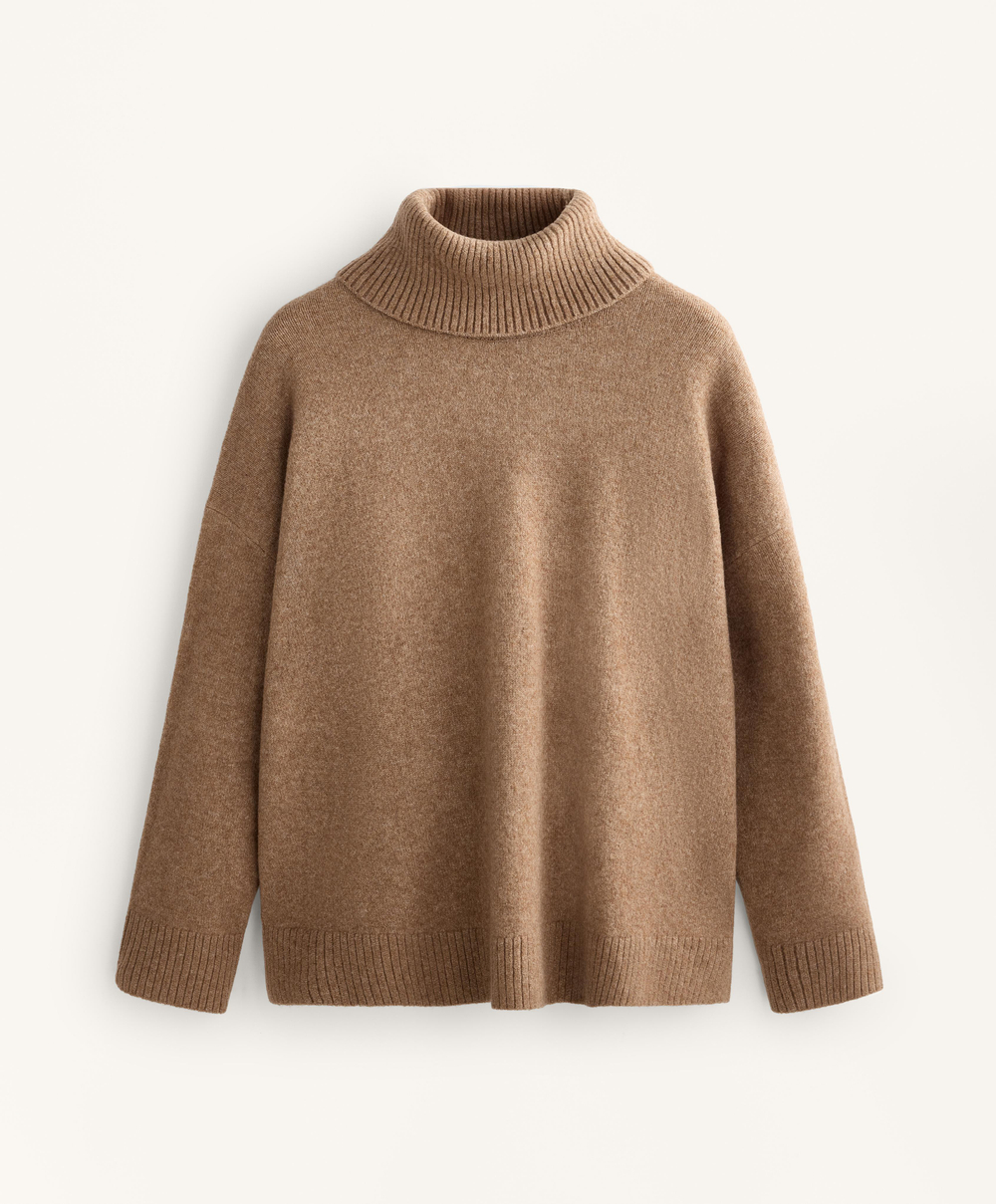 Oysho Трикотажный свитер оверсайз, коричневый меланж