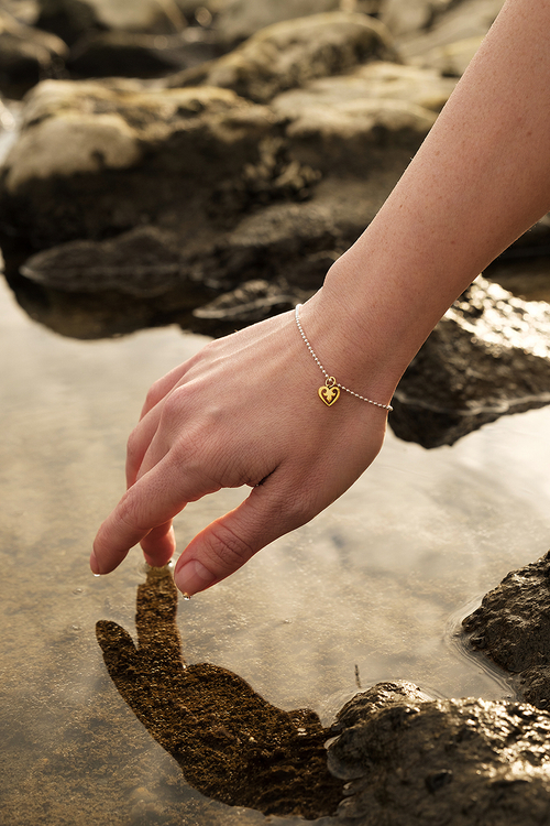 Браслет СЕРДЕЧКО биколор