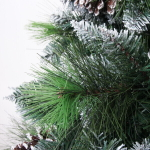 Ёлка «Сказочный лес» 270 см,ПВХ+леска, с белым напылением+шишки (2407 веток)