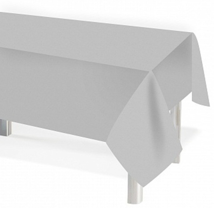 Скатерть одноразовая Мастхэв Серебро 137*274 см.