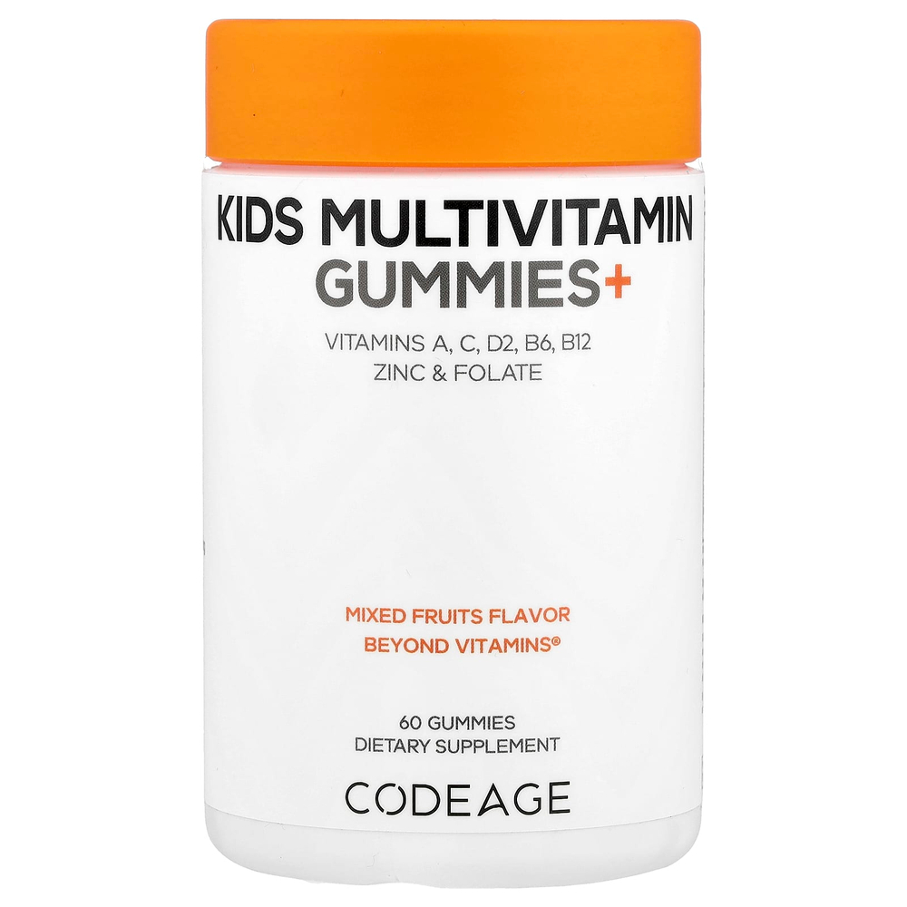 Codeage, детские жевательные мультивитамины+, фруктовое ассорти, 60 жевательных таблеток
