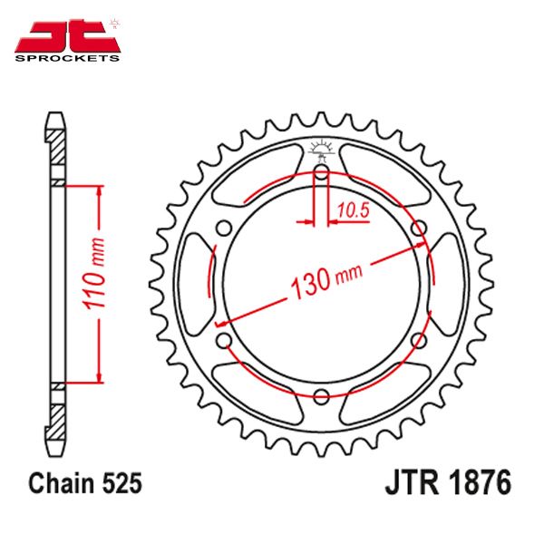 JT JTR1876.43ZBK звезда задняя (ведомая), 43 зуба