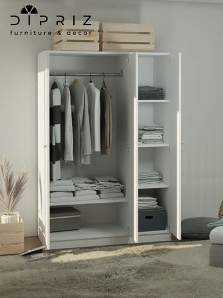 Шкаф распашной Марм 117х55х175 для одежды, белый