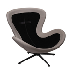 Кресло BLISS серый, экокожа, шенилл