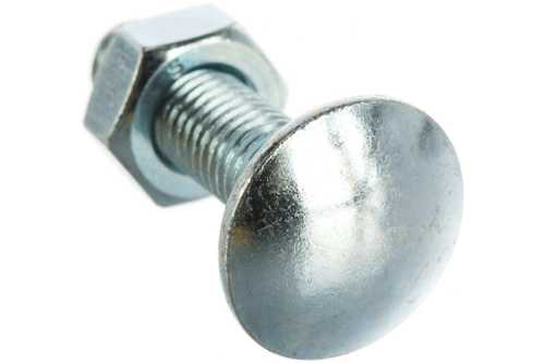 БОЛТ МЕБ. СТРОЙБАТ DIN 603 10X 40 С ГАЙКОЙ (БЕЛЫЙ ЦИНК 2 ШТ)