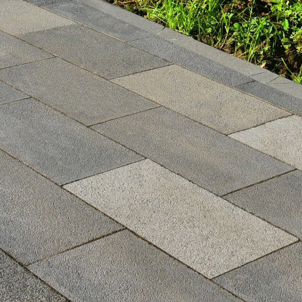 Тротуарная плитка ПРЯМОУГОЛЬНИК 600х300 мм - Гранит Серый