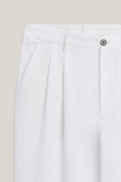 Massimo Dutti Льняные брюки с двойными вытачками - Limited Edition, белый