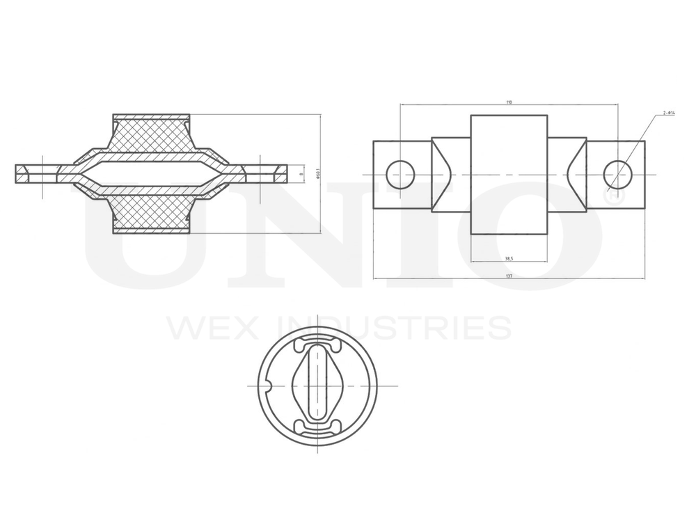 Сайлентблок заднего продольного рычага UNIO RMP-20190