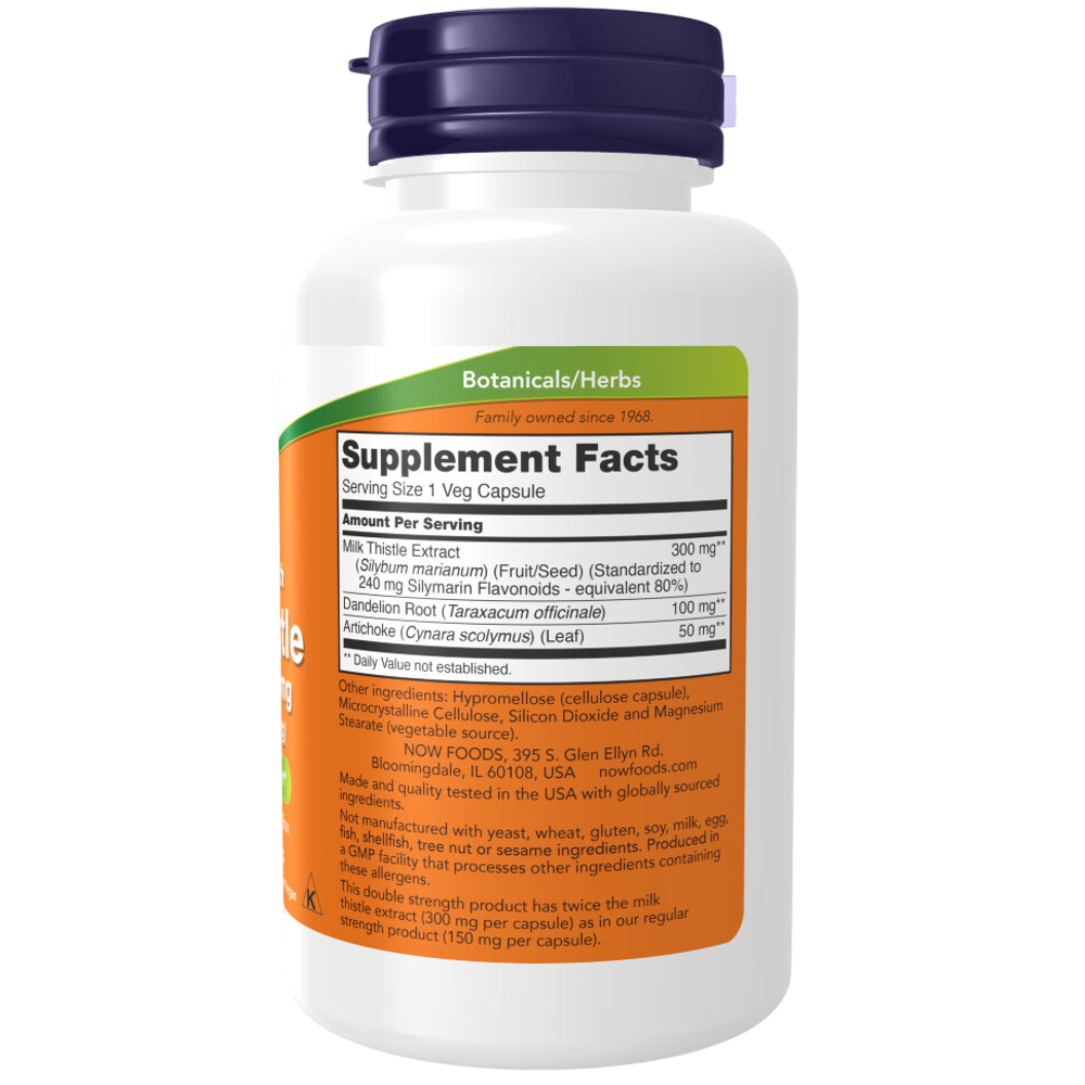 Now Foods Silymarin Milk Thistle 300 mg 50 / 100 veg capsules, Расторопша