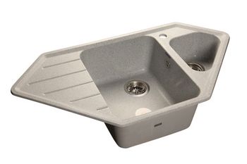 GRANFEST Мойка мрамор CORNER  GF-C--950E угловая 950*500мм  серый  арт.GF-