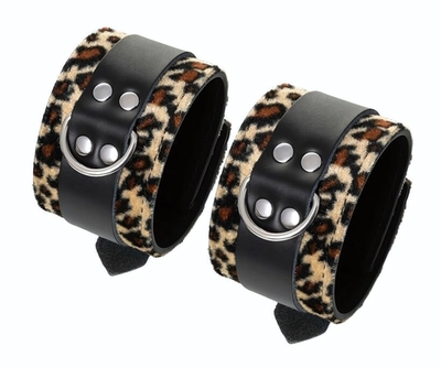 Наручники Anonymo с анималистическим принтом (Цвет: черный с леопардовым)