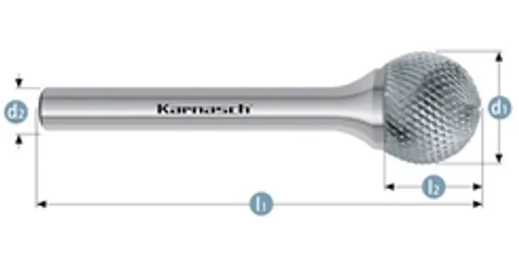 Борфреза твердосплавная Karnasch форма F, 10х20х6х65 мм, насечка HP-3 PRO, без покрытия, арт. 11.4095-030