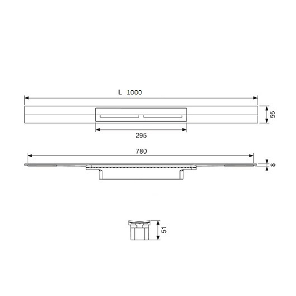 Профиль для душа TECEdrainprofile, 1000 мм, PVD Brushed Black Chrome