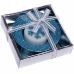 Свеча новогодняя «Снежинка» 10,5*10,5*3 см, голубой