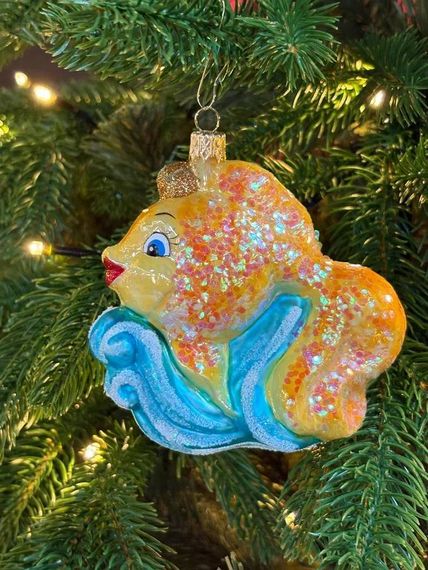 Формовая игрушка Золотая рыбка 11.2 см., стекло, Витус (59301)