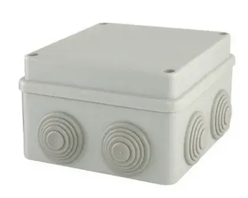 Распаячная коробка ОП 110х110х70мм, крышка на винтах, IP55, 8вх. TDM SQ1401-0114