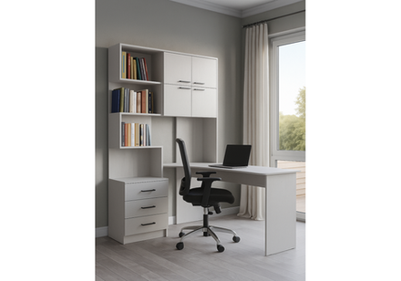 Компьютерный стол Woodville Эльброни правый белый