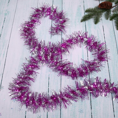 Мишура 2м 9см «Фейерверк» розовый/серебро