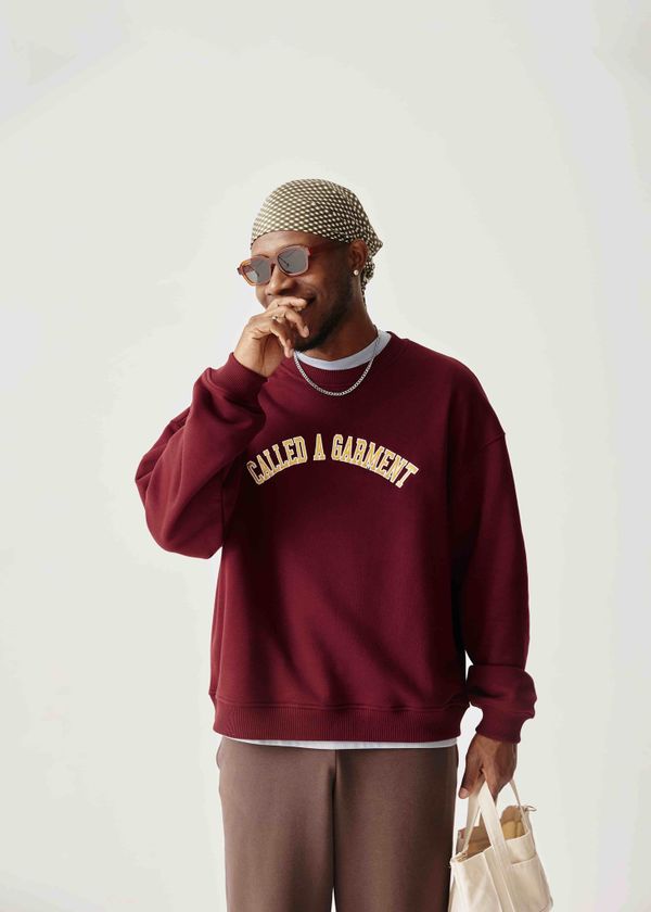 Толстовка College вишневая - фото 19