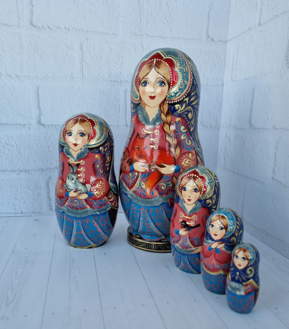 Матрёшка 21см  "С лисичкой" 5мест