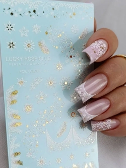 Lucky Rose Слайдеры наклейки для длинных ногтей 377