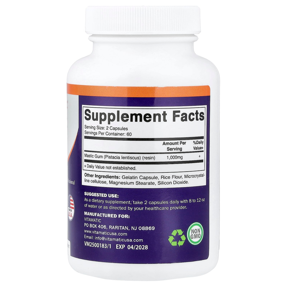 Vitamatic, мастиковая смола, 120 капсул (500 мг в каждой капсуле)