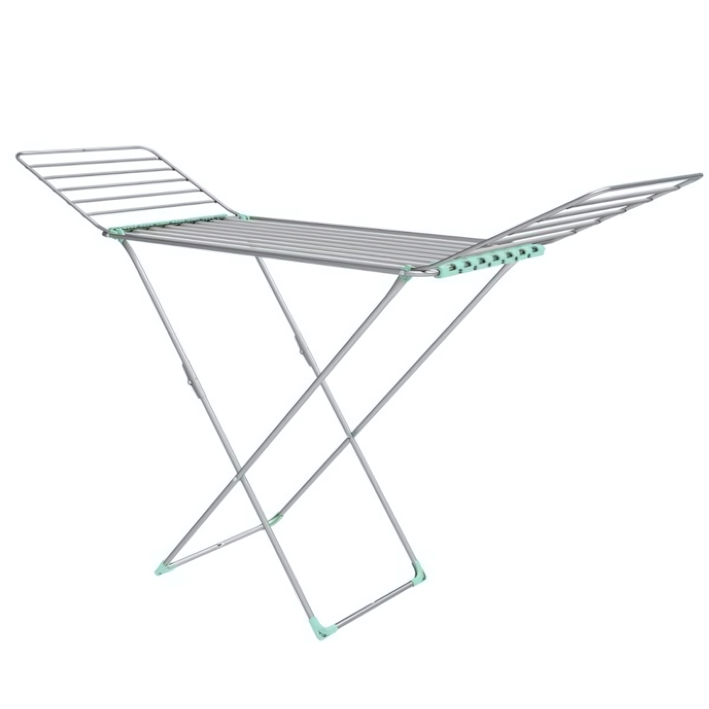 Сушилка для белья напольная (180х55х96) толстые прутья-трубы D-10мм СЕРАЯ СБТ18/С рабочая длина 18м