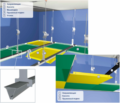 Кассетный алюминиевый потолок 30х30 см. Cesal Жемчужно-белый с патиной 50