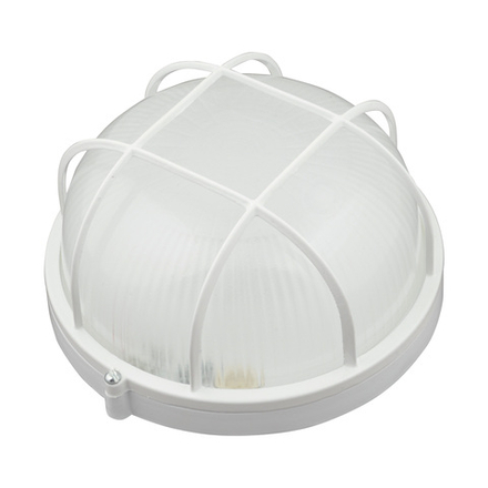 ULW-K22A 8W-6000K IP54 WHITE Светильник светодиодный влагозащищенный. Круг с решеткой. Дневной белый свет 6000K. 600Лм. Диаметр 188мм. Корпус белый. ТМ Uniel.