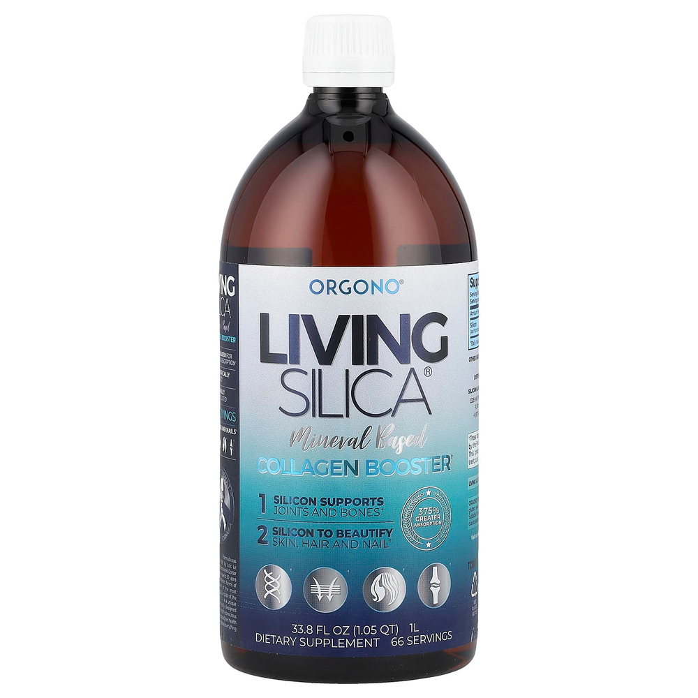 Silicium Laboratories, Orgono® Living Silica®, стимулятор выработки коллагена, 22,5 мг, 1 л (33,8 жидк. унции)