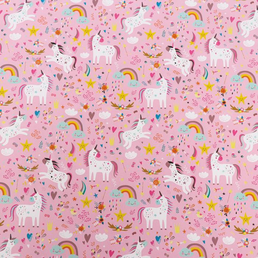 Бумага упаковочная глянцевая «Единороги», 50 × 70 см (2 листа)