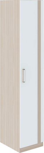 Шкаф-пенал напольный с полками Ясень шимо светлый/Белый/Арабика 40х51,5х200 см