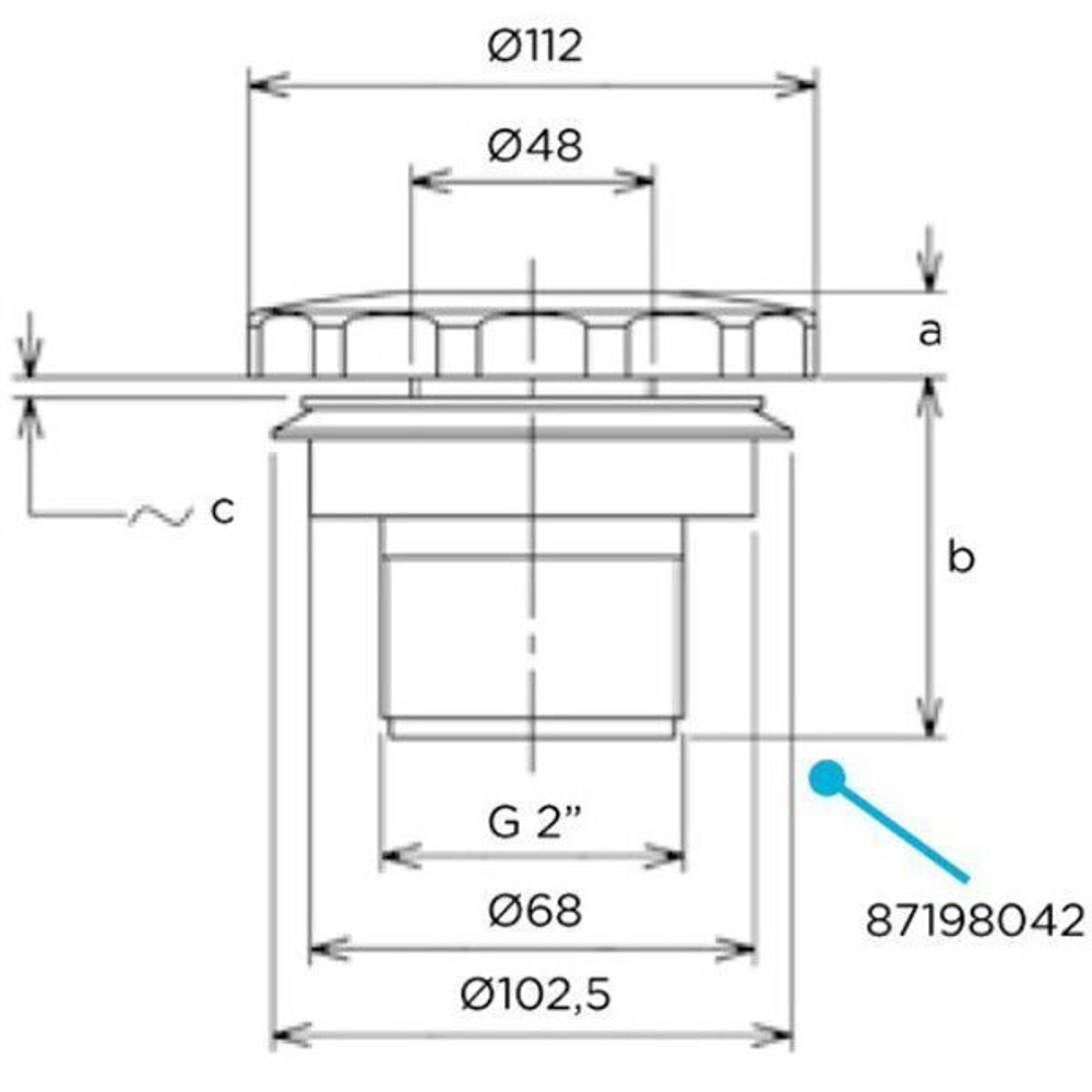 Форсунка стеновая Flexinox 87198042 (2”), под лайнер