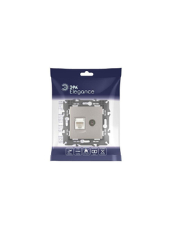 Розетка компьютерная + телевизионная Elegance 14-3110-16 RJ45+TV титан Эра Б0065768