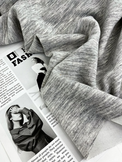 СЕРЫЙ МЕЛАНЖ - Трикотаж АНГОРА (КРВ389)