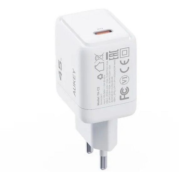 Cетевое зарядное устройство Aukey Comet 45W (AWC-PA-C2) White