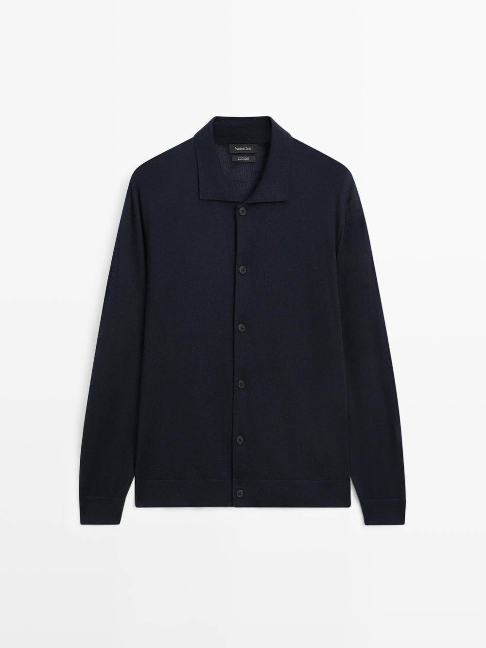 Massimo Dutti Вязаный кардиган из кашемира, темно-синий