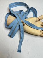 Молния металлическая разъемная (1 замок) (Lampo, 139, Небесная лазурь/металл никель, ширина тесьмы 28 мм, размер звеньев 4 мм)