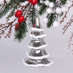Ёлочная игрушка «Сказочная ёлка» 7*7*11,5 см, серебро