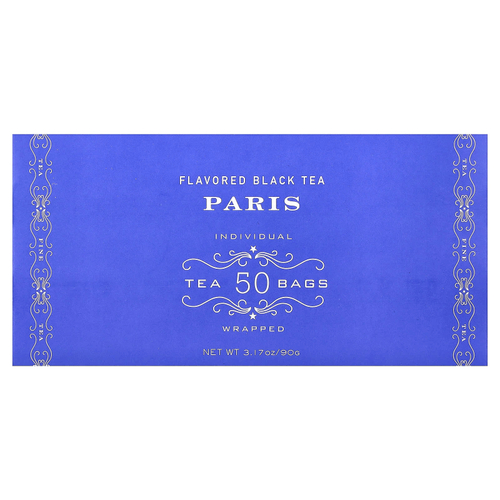 Harney & Sons, Фруктовый черный чай с бергамотом, Париж, 50 чайных пакетиков, 90 г (3,17 унции)
