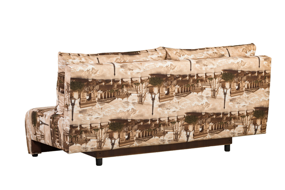 Диван Юпитер-3 Париж с механизмом Еврокнижка бежевый/коричневый, спальное место 195х140 см, ящик для белья, ППУ, каркас из хвойных пород