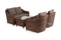 "Кон Панна" лаунж-зона из искусственного ротанга, цвет коричневый