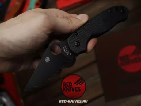 Реплика ножа Spyderco Para 3 LTW - черный серрейтор