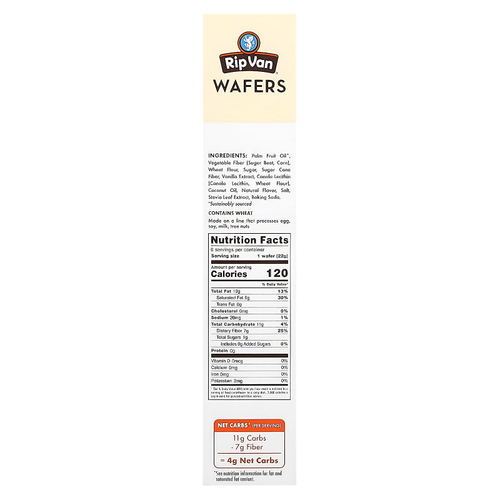 Rip Van Wafels, вафли, с ванильным вкусом, 6 пакетиков по 22 г (0,78 унции)
