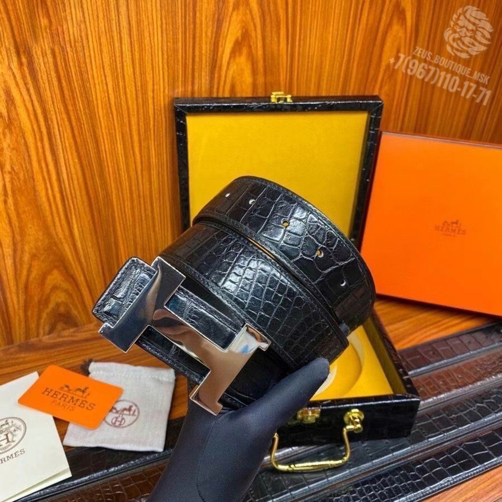 Ремень Hermes из кожи крокодила
