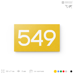 Номер на дверь 549, табличка на дверь для офиса, квартиры, кабинета, аудитории, склада, желтая 120х70 мм, Айдентика Технолоджи