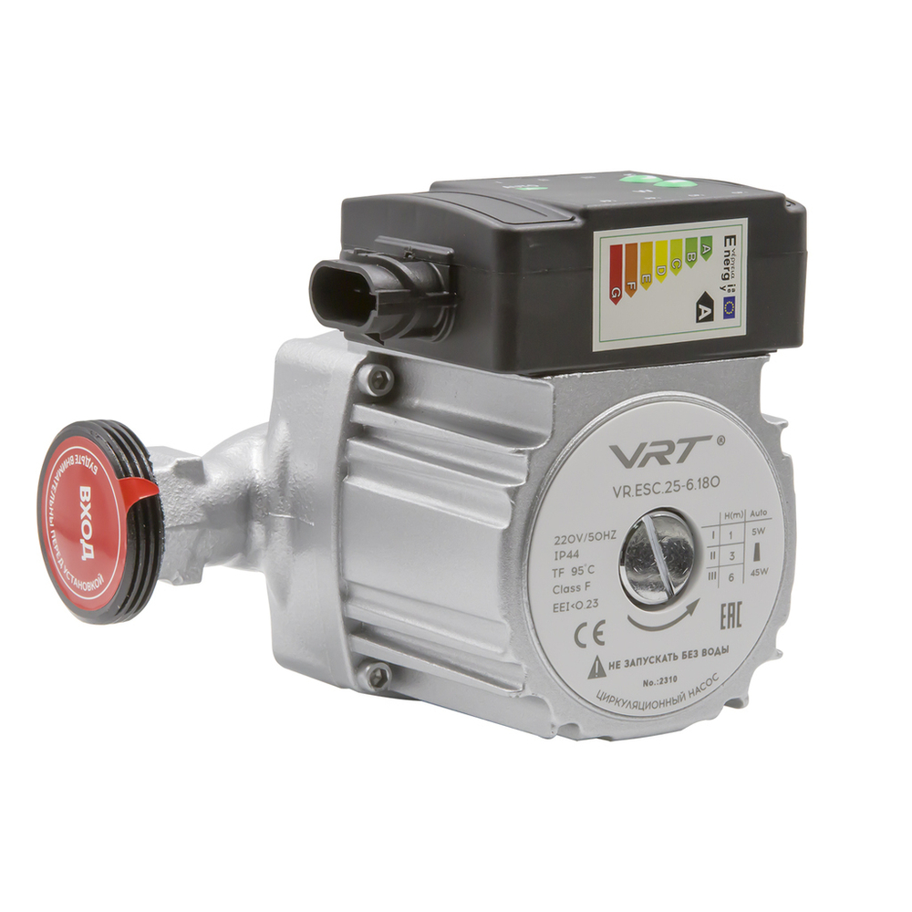 Насос циркуляционный VRT VR.ESC.25-6.180, 5-45 Вт, с частотным регулированием, с гайками