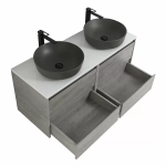 Тумба с раковинами и столешницей BelBagno KRAFT 140 Cemento Grigio