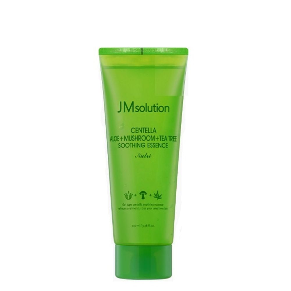 JMsolution Centella Aloe + Mushroom + Tea Tree Soothing Essence успокаивающая гель-эссенция для жирной и проблемной кожи