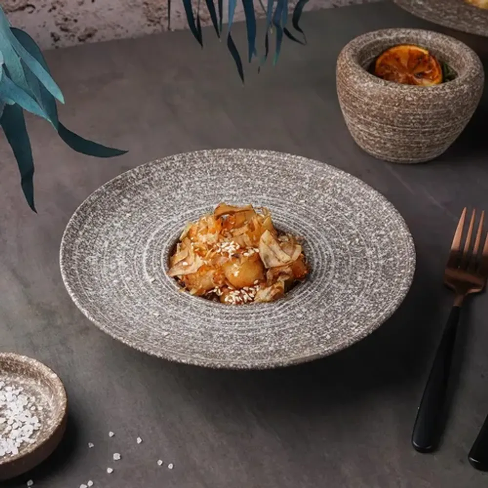 Тарелка глубокая 100 мл d 22 см h5 см для пасты/супа Brown Untouched Taiga P.L. Proff Cuisine [1]